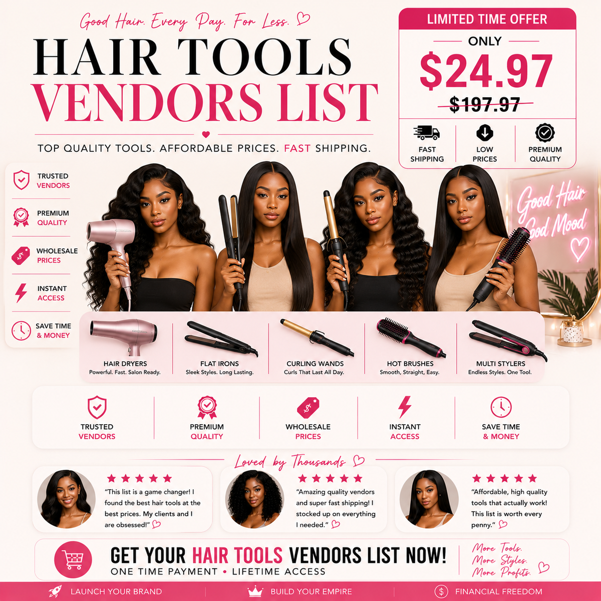 ELITE HAIR TOOLS / PRODUCT VENDORS LIST